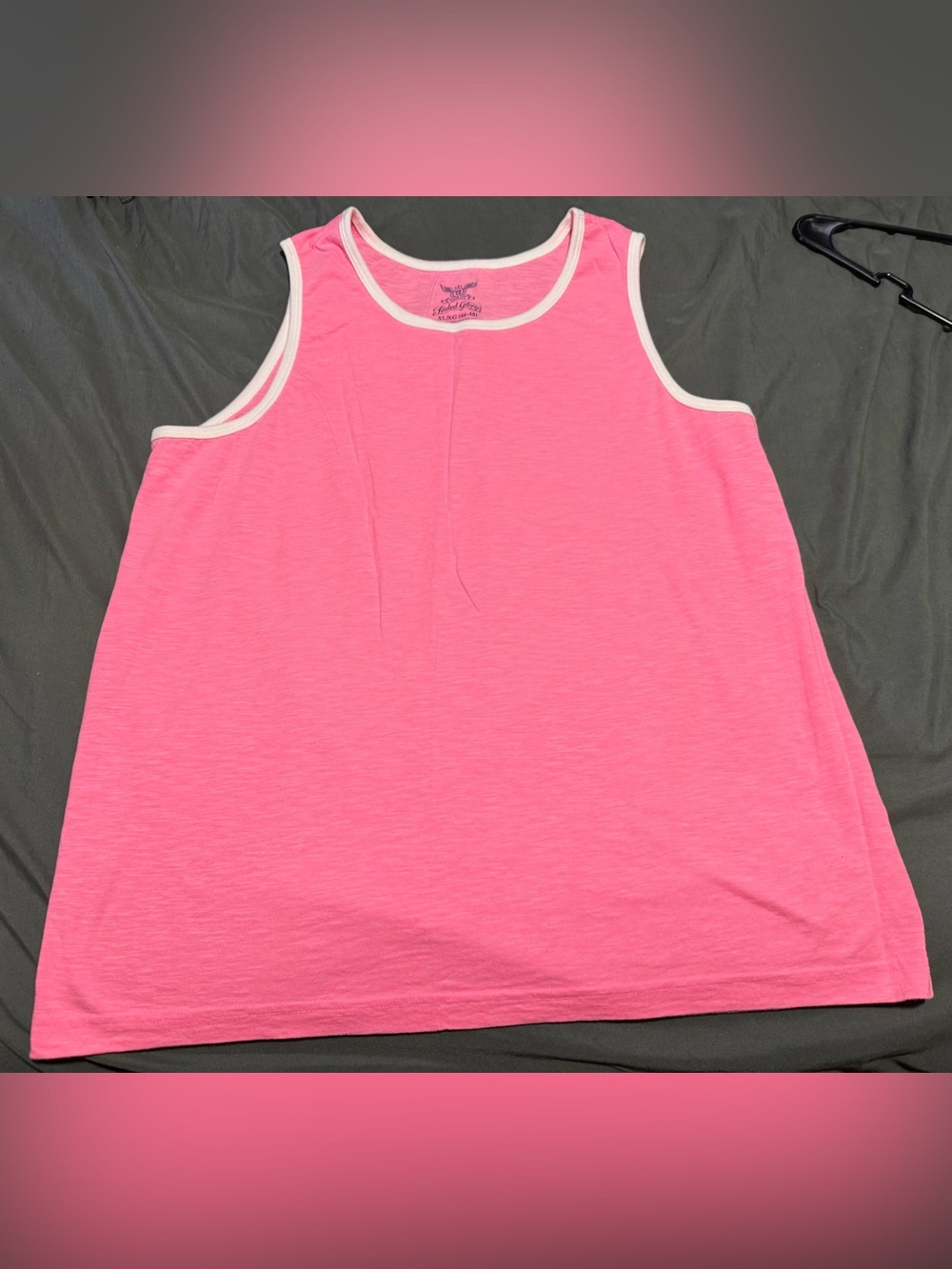 Faded Glory Hot Pink Tank Top with White Trim
